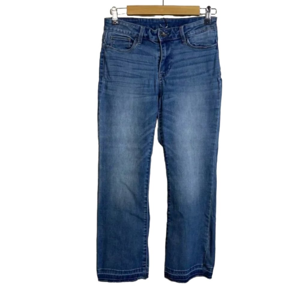 Vero Moda Medium Wash Denim Stretchy Crop Raw Hem Jeans Size 28/30